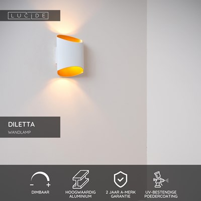 Lucide DILETTA - Wandlamp - 1xG9 - Wit